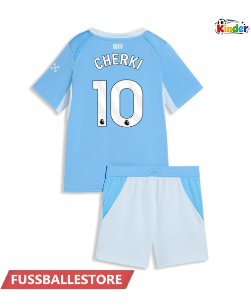 Günstige Manchester City Rayan Cherki #10 Heimtrikotsatz Kinder 2026-27 Kurzarm (+ Kurze Hosen)